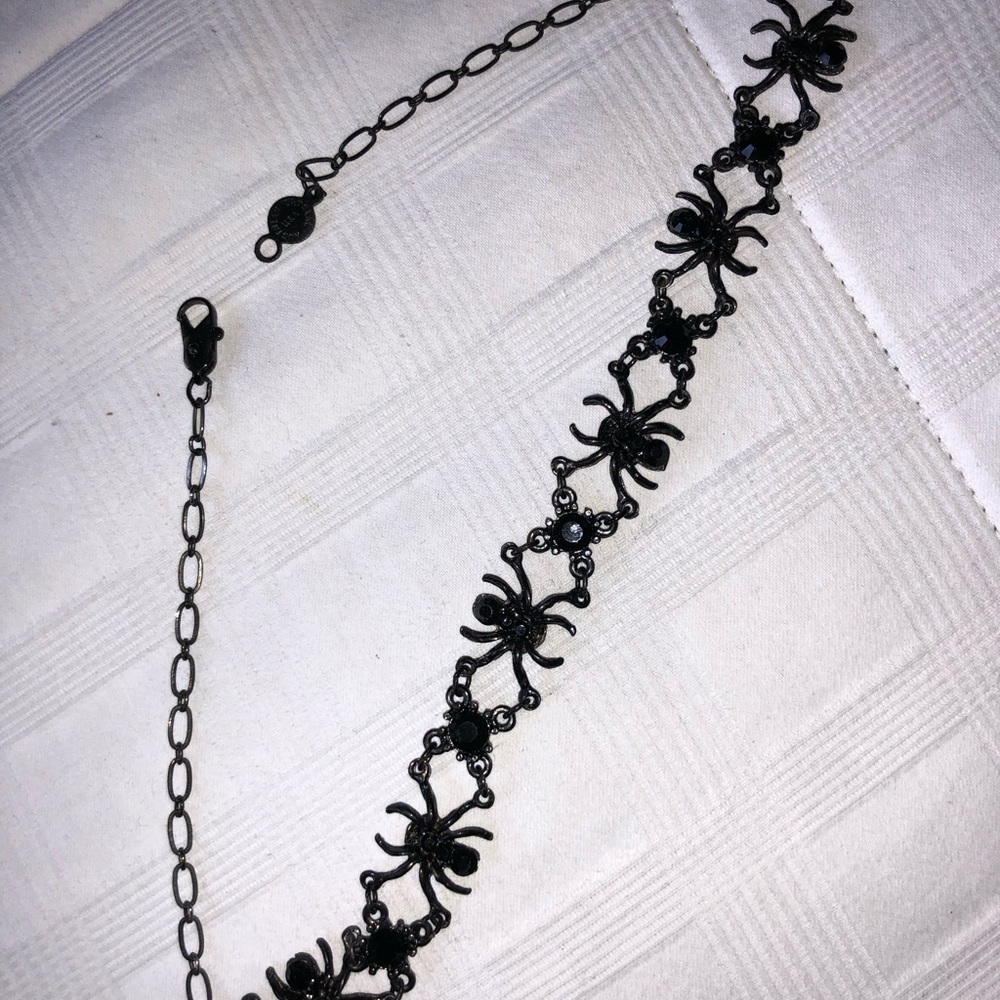 Black Jeweled Spider Necklace/Choker
